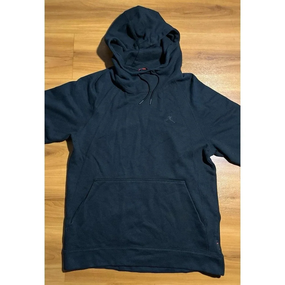 Mens Air Jordan Jumpman Black Thick Drawstring Sweatshirt Pullover Hoodie